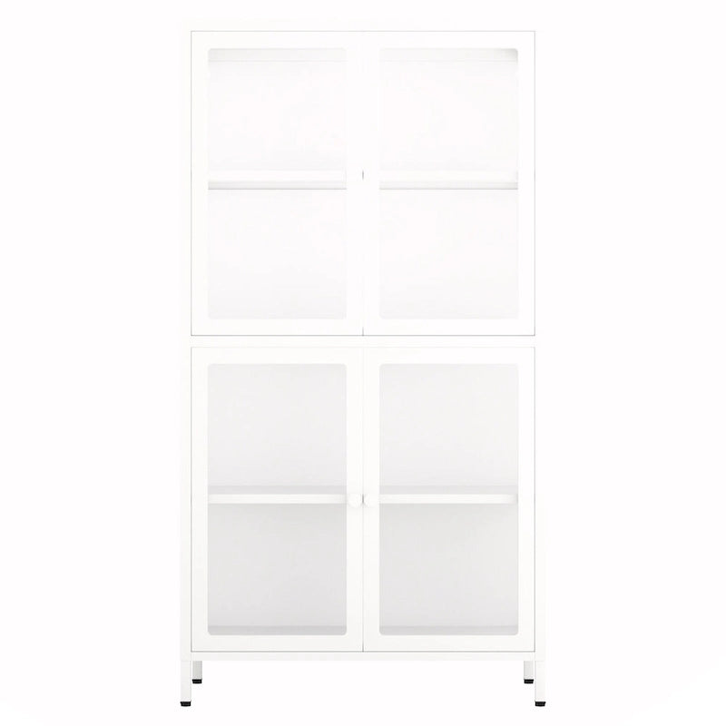 Meuble de rangement en verre à 4 portes vert menthe / noir / blanc / bleu