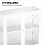 Meuble de rangement en verre à 4 portes vert menthe / noir / blanc / bleu