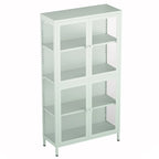 Meuble de rangement en verre à 4 portes vert menthe / noir / blanc / bleu