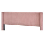 Lit plateforme capitonné en velours côtelé gris / rose / bleu / beige avec tête de lit, grand lit, 1 personne