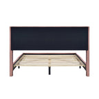 Lit plateforme capitonné en velours côtelé gris / rose / bleu / beige avec tête de lit, grand lit, 1 personne