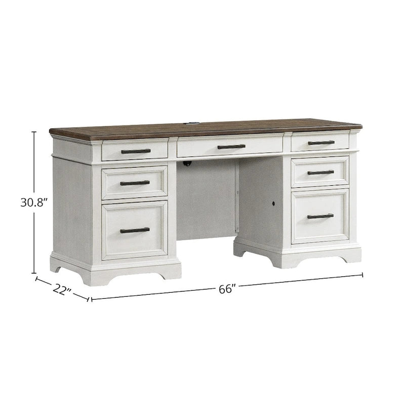 Crédence rustique blanche et chêne français 66", 1 personne