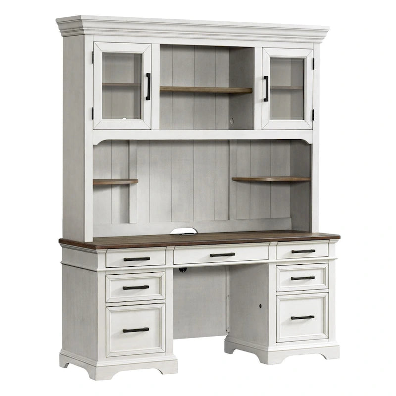 Crédence rustique blanche et chêne français 66", 1 personne