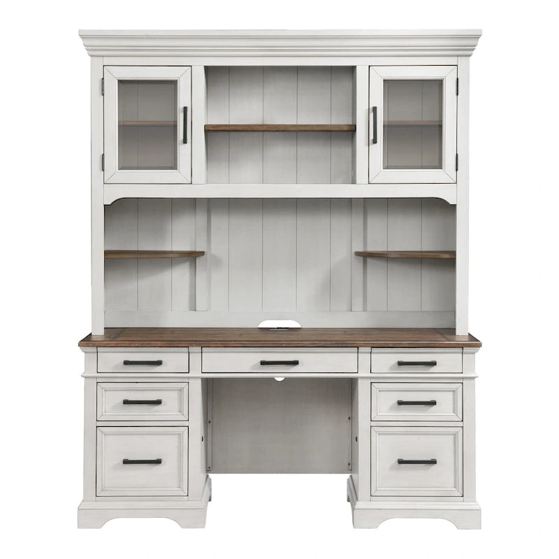 Crédence rustique blanche et chêne français 66", 1 personne