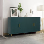 Meuble TV vert 4 portes, MDF, pour TV jusqu'à 65 po