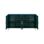 Meuble TV vert 4 portes, MDF, pour TV jusqu'à 65 po