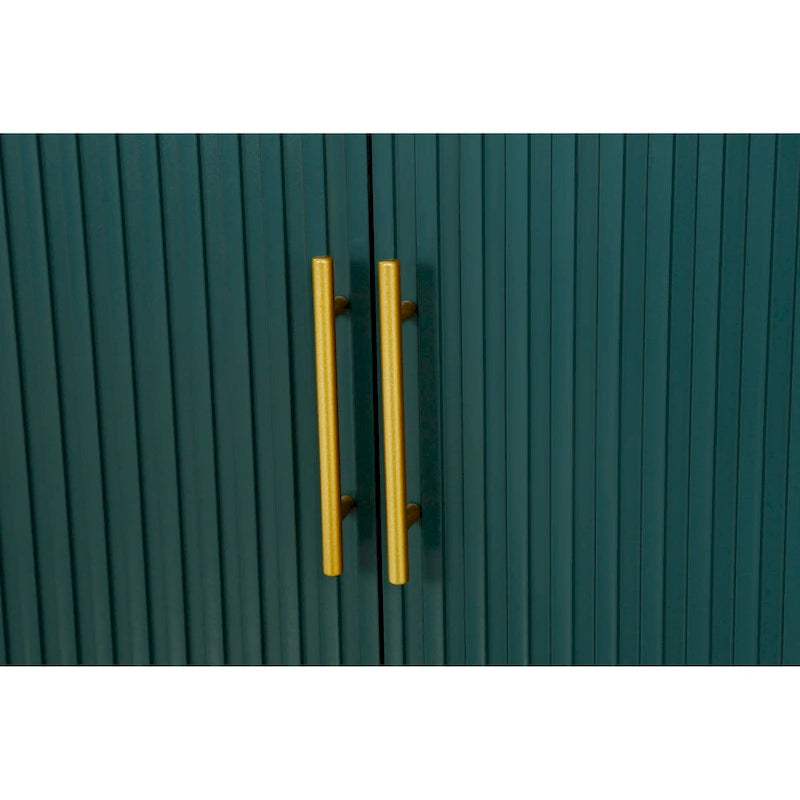 Meuble TV vert 4 portes, MDF, pour TV jusqu'à 65 po