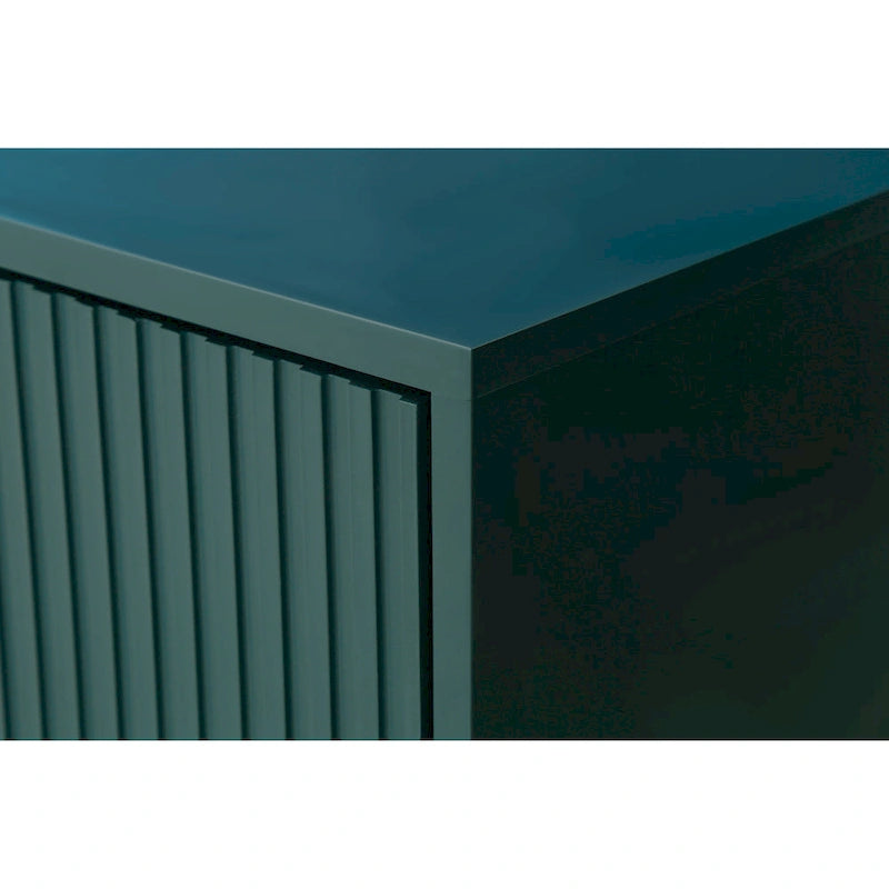 Meuble TV vert 4 portes, MDF, pour TV jusqu'à 65 po