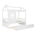 Lit jumeau double naturel avec lit gigogne, 2 couchages