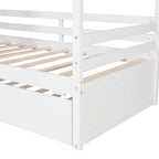 Lit jumeau double naturel avec lit gigogne, 2 couchages