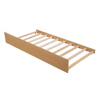 Lit jumeau double naturel avec lit gigogne, 2 couchages