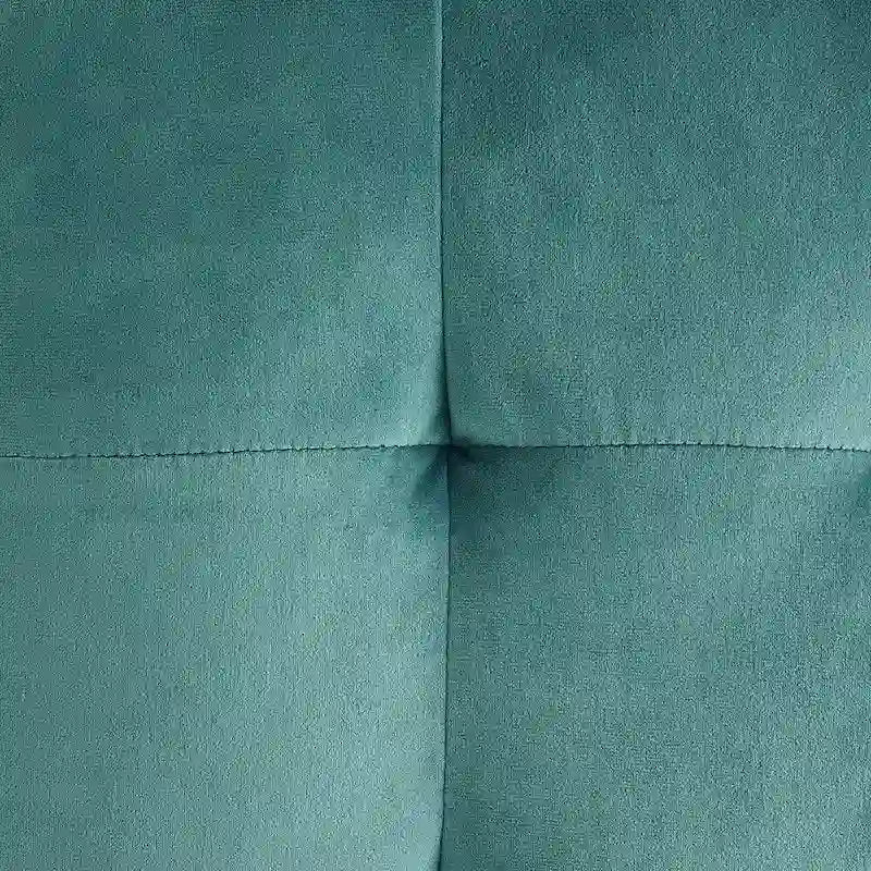 Pouf cube capitonné en velours sarcelle, 1 place