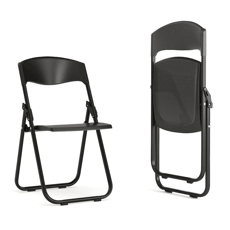 Chaise pliante noire/blanche, lot de 2, capacité de 227 kg