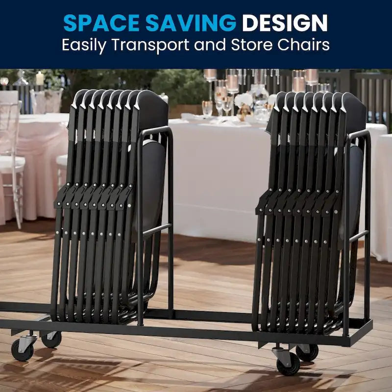 Chaise pliante noire/blanche, lot de 2, capacité de 227 kg