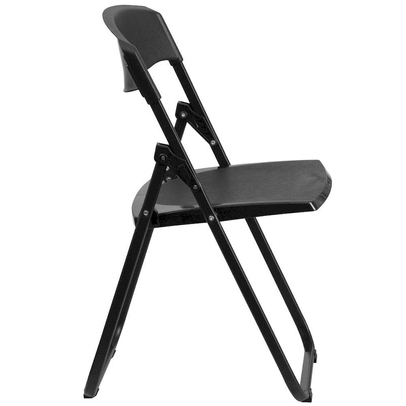 Chaise pliante noire/blanche, lot de 2, capacité de 227 kg