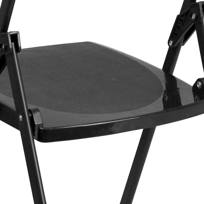 Chaise pliante noire/blanche, lot de 2, capacité de 227 kg