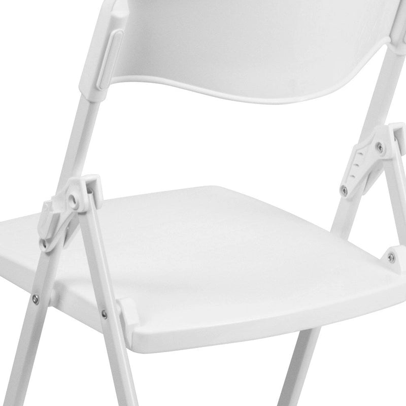 Chaise pliante noire/blanche, lot de 2, capacité de 227 kg