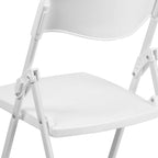 Chaise pliante noire/blanche, lot de 2, capacité de 227 kg