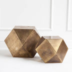 Table d'appoint/tabouret hexagonal en fer marron antique doré, 1 place