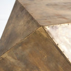 Table d'appoint/tabouret hexagonal en fer marron antique doré, 1 place