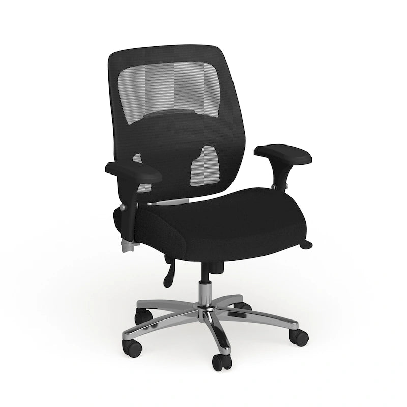 Chaise de bureau ergonomique à dossier haut en maille noire, utilisation 24h/24 et 7j/7, 1 personne, 227 kg