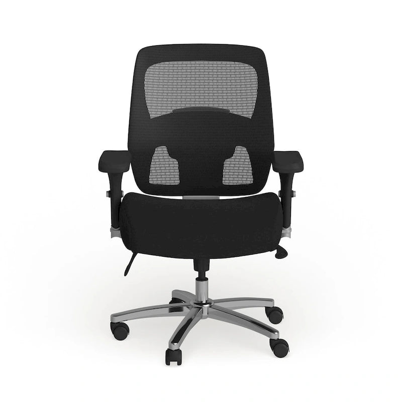 Chaise de bureau ergonomique à dossier haut en maille noire, utilisation 24h/24 et 7j/7, 1 personne, 227 kg