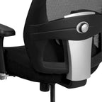 Chaise de bureau ergonomique à dossier haut en maille noire, utilisation 24h/24 et 7j/7, 1 personne, 227 kg