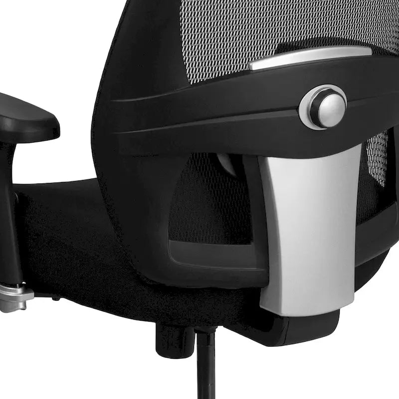 Chaise de bureau ergonomique à dossier haut en maille noire, utilisation 24h/24 et 7j/7, 1 personne, 227 kg