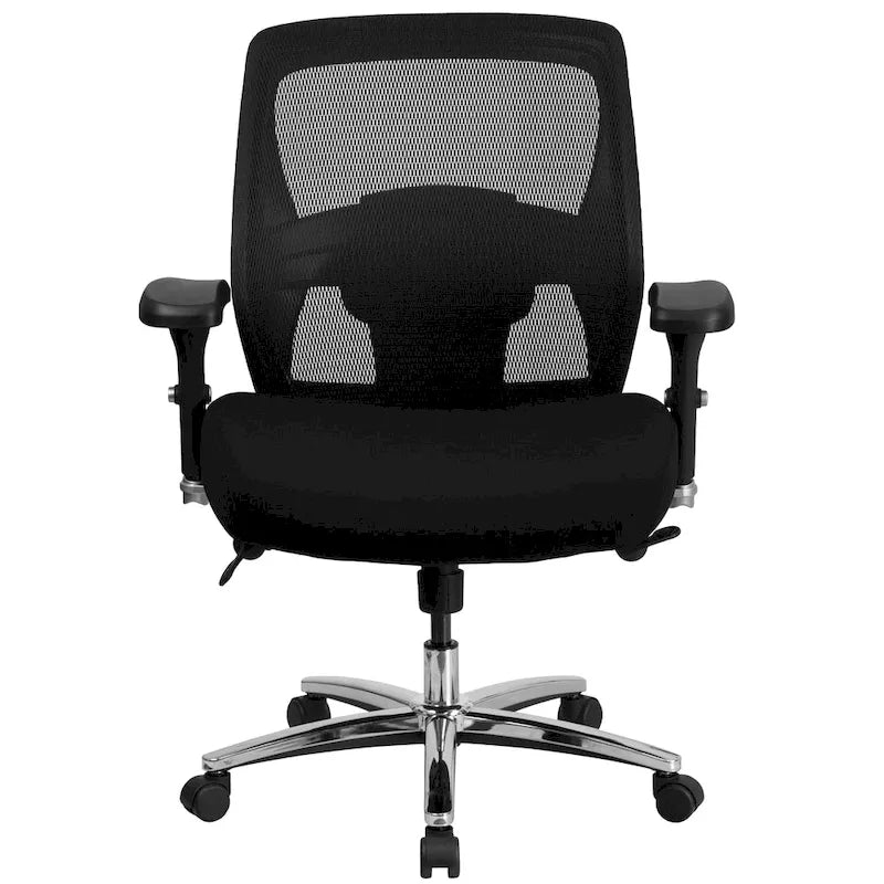 Chaise de bureau ergonomique à dossier haut en maille noire, utilisation 24h/24 et 7j/7, 1 personne, 227 kg