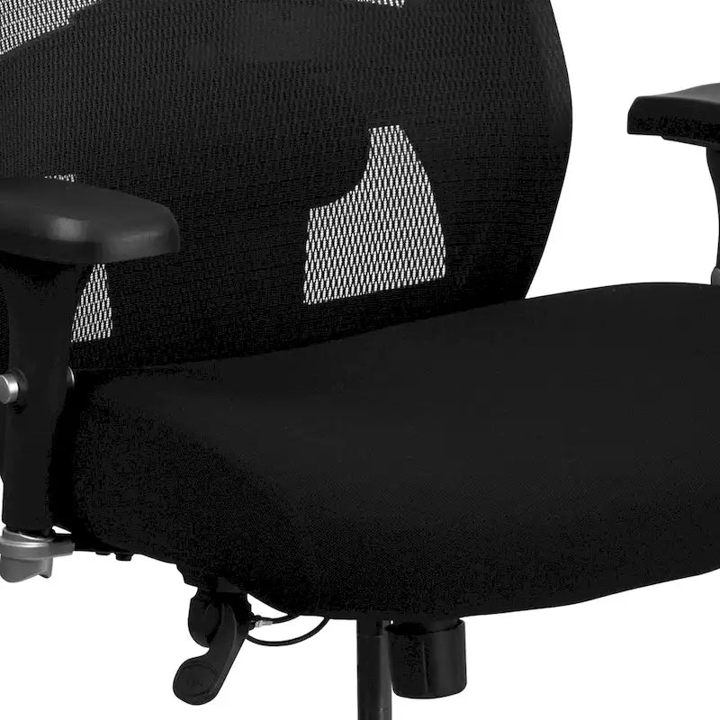 Chaise de bureau ergonomique à dossier haut en maille noire, utilisation 24h/24 et 7j/7, 1 personne, 227 kg