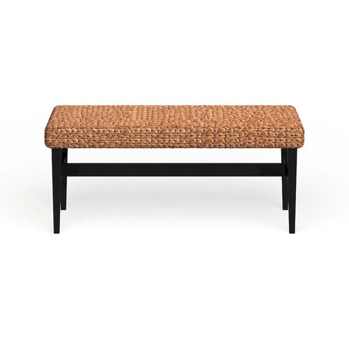 Banc tissé style côtier noir/naturel pour 1 personne