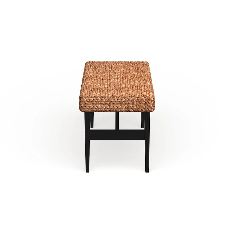 Banc tissé style côtier noir/naturel pour 1 personne