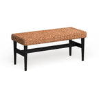 Banc tissé style côtier noir/naturel pour 1 personne