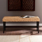 Banc tissé style côtier noir/naturel pour 1 personne