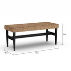 Banc tissé style côtier noir/naturel pour 1 personne