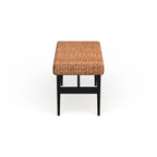 Banc tissé style côtier noir/naturel pour 1 personne