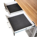 Îlot de cuisine mobile 2 tiroirs en acier inoxydable et plateau en bois, marron/argent, 1 personne