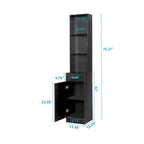 Meuble de salle de bain haut 1 porte, 1 tiroir, 3 compartiments, noir