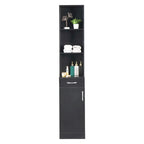 Meuble de salle de bain haut 1 porte, 1 tiroir, 3 compartiments, noir
