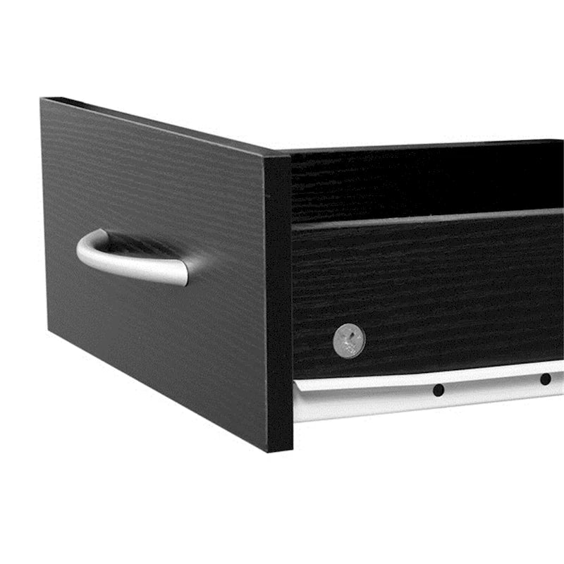 Meuble de salle de bain haut 1 porte, 1 tiroir, 3 compartiments, noir