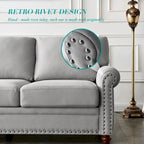 Causeuse deux places en lin beige avec rangement