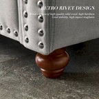 Causeuse deux places en lin beige avec rangement