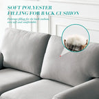 Causeuse deux places en lin beige avec rangement