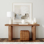 Console en bois brun, 68 po L, 1 personne