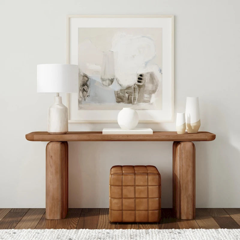 Console en bois brun, 68 po L, 1 personne