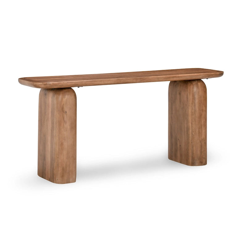 Console en bois brun, 68 po L, 1 personne