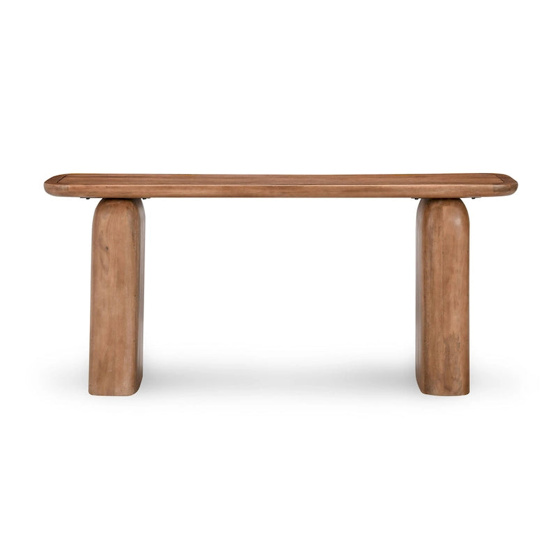 Console en bois brun, 68 po L, 1 personne