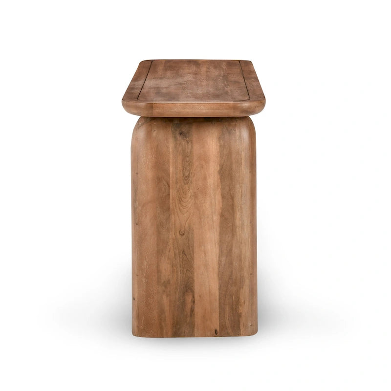 Console en bois brun, 68 po L, 1 personne