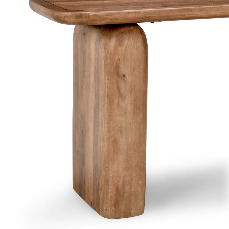 Console en bois brun, 68 po L, 1 personne