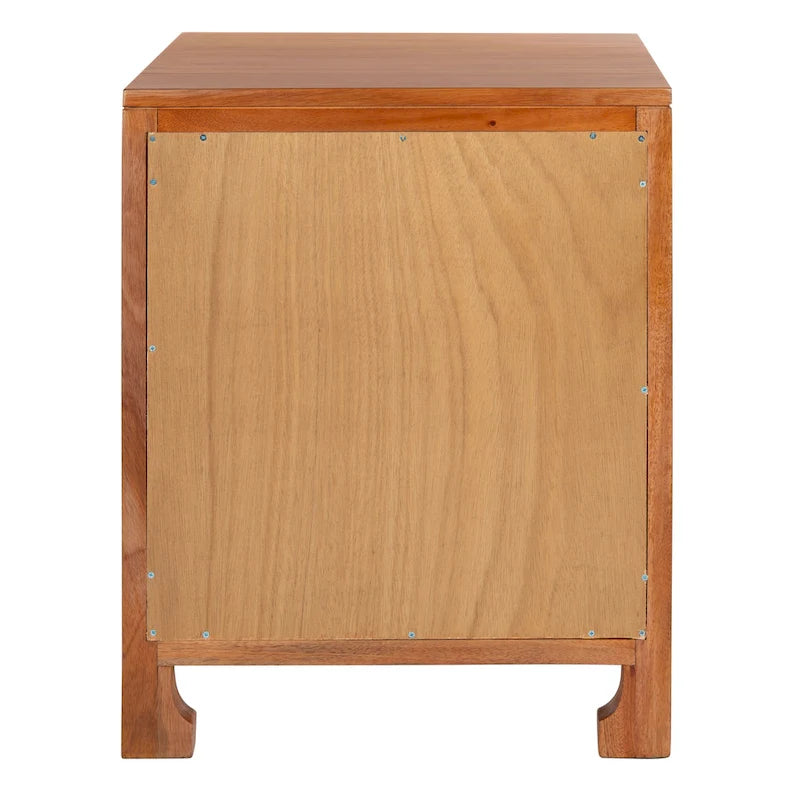 Table de chevet côtière en rotin 1 tiroir 1 porte – Naturel / Blanc / Gris bleu / Noir